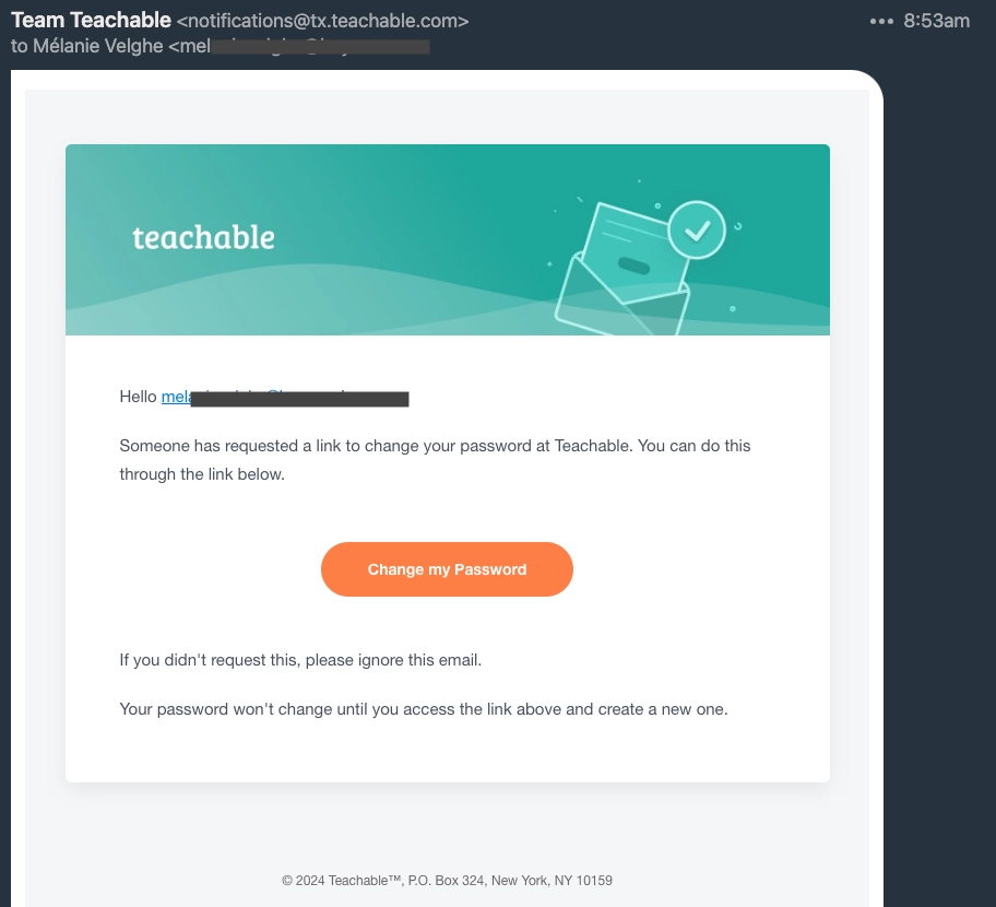 email to change password