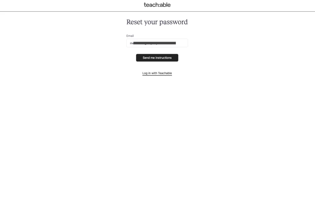 email to send password change request
